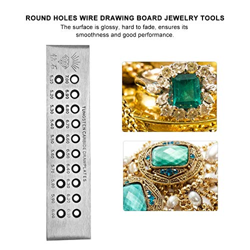 Jewelry Wire Drawplate, 4 Round Holes Wire Drawing Board Metal Drawplate Jewelry Tools Decorations Accessory(C)