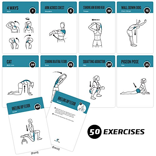 NewMe Fitness Stretching Workout Cards - 50 Card Exercise Deck - style: Stretching