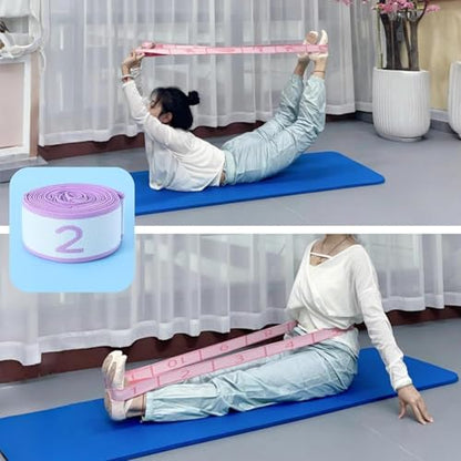 Multi-Loop Stretch Band - Yoga, Pilates, Ballet, and Physical Therapy Stretching Strap for Flexibility, Leg Stretching, and Exercise - Durable Stretching Equipment - color: Blue - 11 Loops