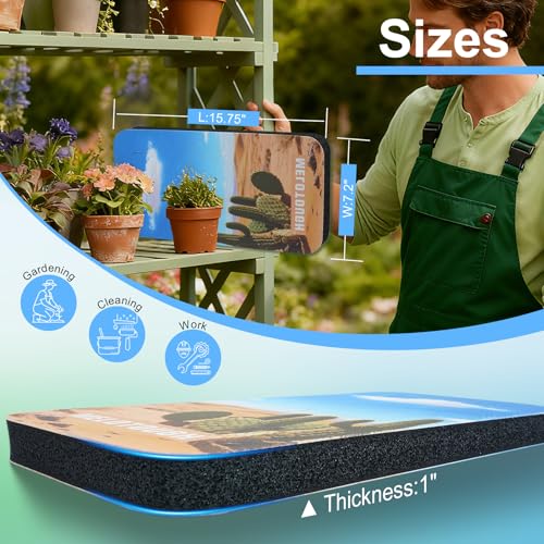 MELOTOUGH Garden Kneeling Pad, 1" Thick Soft NBR Foam Kneeling Pads for Gardening, Cleaning, Work - Lightweight & Comfortable, 15.75"x7.2" (Cactus) - color: Cactus
