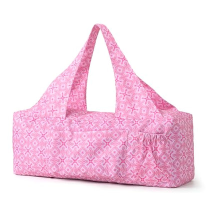 BOULDER BEE Yoga Mat Bag with Wet Pocket, Large Yoga Mat Carrier Fits All Your Stuff, Personalized Yoga Gifts, Gym Tote Bag for Women - color: Deep Pink