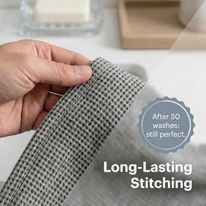 100% Linen Bath Towel 30x60-inch Waffle Weave Black-Natural Thin Quick Dry - color: Black Natural, size: Bath Towel
