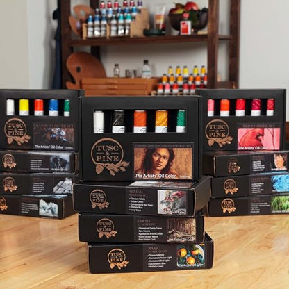 Tusc & Pine Artist Oil Paint - Greens, Set of 3 40 ml, Non-Yellowing, Rich & Creamy Consistency, Maximum Pigment Load, Small Batch Milled Oil Paints Made in the USA for Professional Artists - color: Greens, size: 40 ml Set of 3