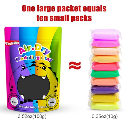 ifergoo 100g Black Air Dry Clay, 3.5oz DIY Creative Modeling Clay for Kids | Refill Foam Magic Clay for School Art & Craft Project, Slime Supplies, Ultra-light & Soft, Gift for Age 3-12 Boys & Girls - color: Black/100g