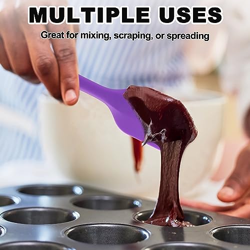 Anaeat Silicone Spatula Set of 5 - Seamless One-Pieces Design, Non-Stick Rubber Spatulas BPA Free Kitchen Scraper Flexible for Easy Baking, Cooking, Scraping & Mixing, Heat Resistant & Dishwasher Safe - color: 5 Pcs Spatulas (Multicolour), size: Essential