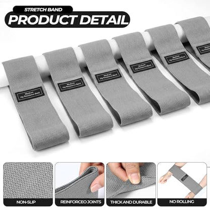 Seenelling 18 Pcs Pilates Ring and Ball Bulk Home Pilate Kit - color: Grey