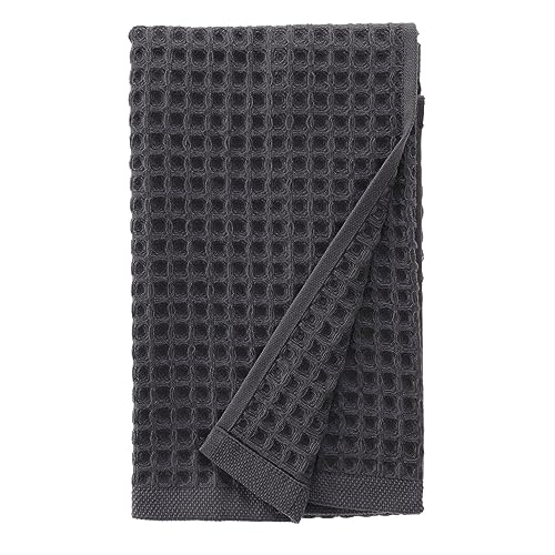 sea me at home Waffle Hand Towel – 100% Turkish Cotton, Quick-Dry, Soft and Absorbent Bathroom Towel (Charcoal) - color: Charcoal, size: Hand Towel (1 Piece)
