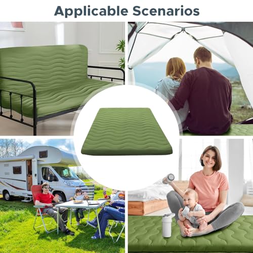 SCHNAUZER HOME Japanese Floor Mattress Futon Mattress Twin 3.5" Thick Green - color: Green, size: Twin( 80 x 39 )