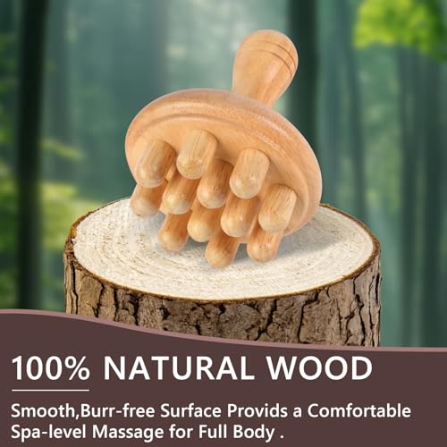 KintKita Wood Therapy Massage Tools, Anti Cellulite Massager Body Scraping Lymphatic Drainage Massager,Trigger Point Wood Therapy Gua Sha Tool for Body Sculpting,Back, Legs, Full Body Use - style: Wooden Massager