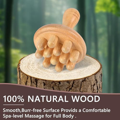 KintKita Wood Therapy Massage Tools, Anti Cellulite Massager Body Scraping Lymphatic Drainage Massager,Trigger Point Wood Therapy Gua Sha Tool for Body Sculpting,Back, Legs, Full Body Use - style: Wooden Massager