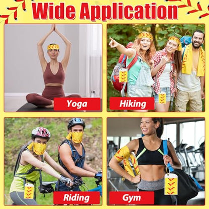 Lonfliness 6Pcs Softball Cooling Towels with Bags 38x12 in Breathable Chilly Microfiber Ice Towel Fast Drying Sport Team Gift for Player Coach Gym Workout Biking Running Yoga (Softball) - color: Yellow