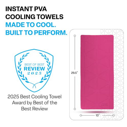 COLD FACTOR Instant PVA Cooling Towels, Cooling Neck Wraps, Pink, 1 Pack - color: Pink