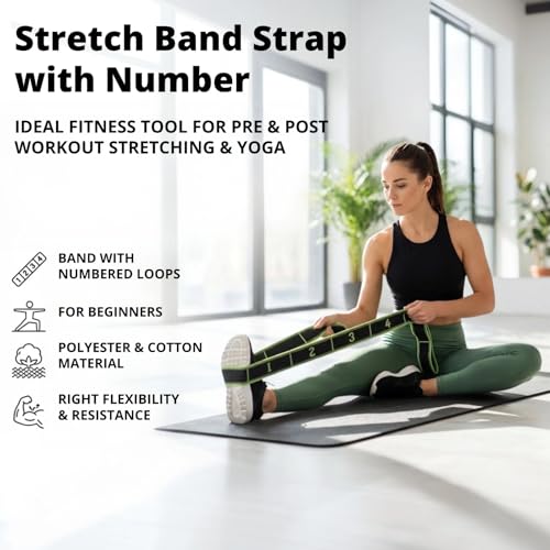 Stretch Band Strap with Number, Elastic Stretching Strap, Fitness Elastic Band, for Exercise Fitness Workout