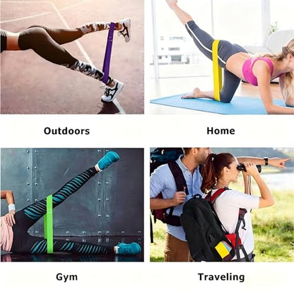 Resistance Bands Set 5-Pack, Exercise Workout Bands for Women & Men with 5 Resistance Levels, Elastic Fitness Bands for Home Gym, Yoga, Pilates, Stretching, Strength Training & Physical Therapy