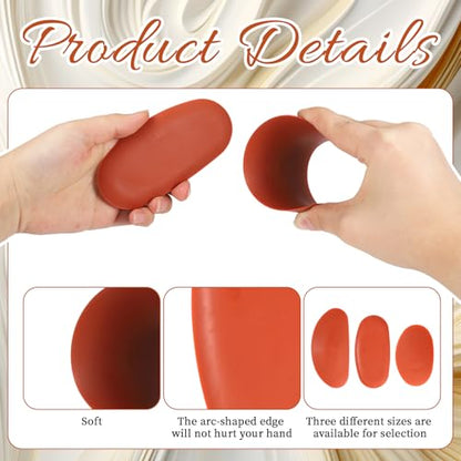 6 Pieces Red Pottery Ribs Soft Rubber Pottery Clay Ribs Set Ceramic Shaping Tools Silicone Sculpting Tools with 3 Different Sizes for Smooth Finishing and Removing Finger Marks