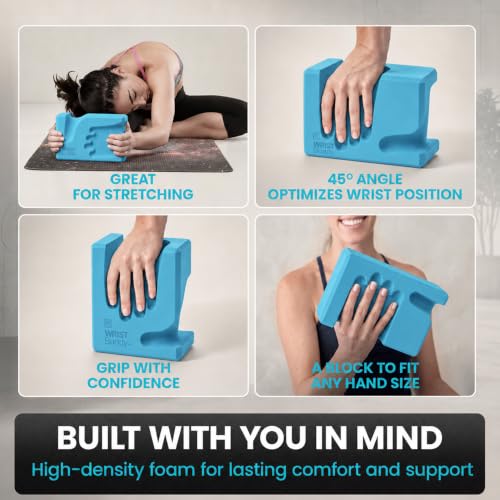 WRISTBuddy® Yoga Blocks 2 Pack, High Density Non-Slip, Hand-Shaped Design | 60% less wrist pressure —patented hand-shaped design eases wrist discomfort for yoga, Pilates, push-ups, planks & handstands. - color: Teal