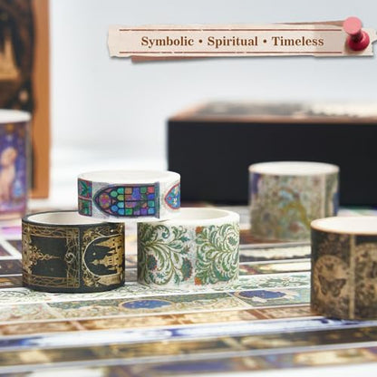Magic Washi Tape Set 24 Rolls,Decorative Masking Tape for Junk Journal, Scrapbooking Supplies, DIY Crafting Supplies - style: Magic