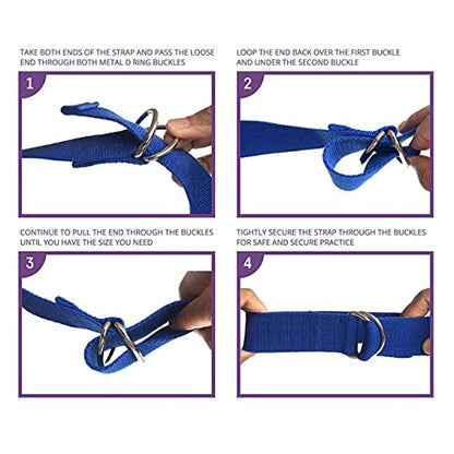 5-Pack Yoga Exercise Adjustable Straps 8Ft OR 10Ft with Durable D-Ring for Pilates & Gym Workouts Yoga Fitness | Hold Poses, Stretch, Improve Flexibility & Maintain Balance