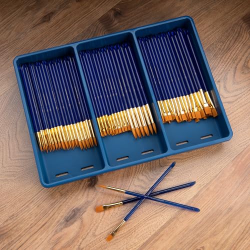 Royal Brush Gold Taklon Paint Brush Super Value Pack, Assorted Sizes, 120 Brushes