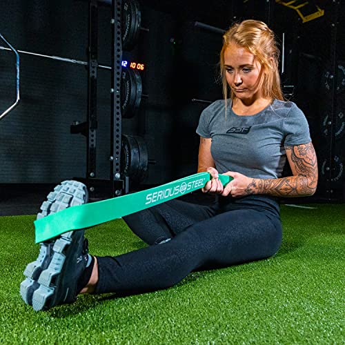 Serious Steel Fitness 81.3cm(32인치) 저항 트레이닝 밴드 (휴대용 운동 밴드 시스템 트레이닝 밴드 - 152cm(5피트 10인치) 미만의 개인에게 적합) - color: #4 그린 (22.7-54.4kg(50-120파운드)