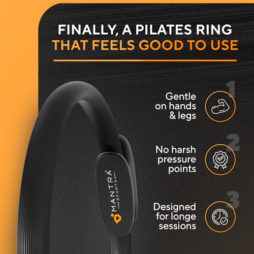 Pilates Ring Circle, Magic Circle Pilates Ring, Inner Thigh Exercise Equipment, Fitness Rings for Women, Thigh Master Inner Thigh Exerciser, Yoga Ring Pilates Equipment for Home Workouts - color: Carbon Black
