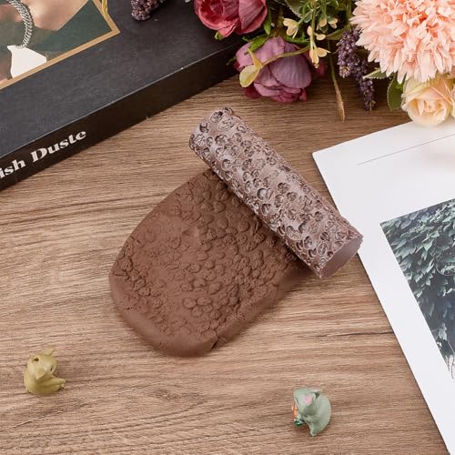 Skull Texture Roller Topography Brick Clay Texture Rollers DIY Embossing Pottery Decortive Tool Expert Game Pieces for Pathfinder, PRG, Miniatures, Tabletop Board Game Accessory