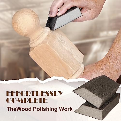 180 Grit Angled Sanding Blocks, Jamiikury Fine Sponge Sand Block Washable and Reusable, Wet & Dry Sandpaper Block for Wood Metal Drywall and Furniture Paint - Pack of 8 - size: 180 Grits