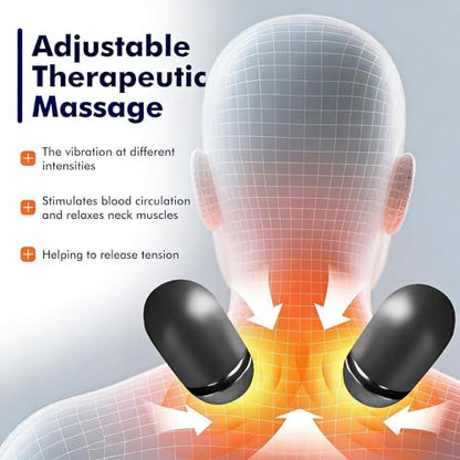 Pillow Massage Neck Hump 3-in-1 Massager Pillow with Heat, Deep Tissue Relief Neck Traction, Cervical Support Hump Corrector for Women and Men, Memory Foam Support Dark Gray