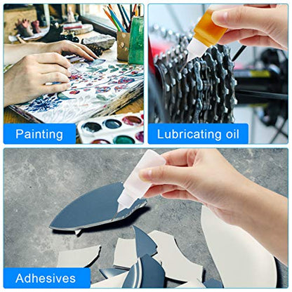 Adecco Precision Tip Applicator Bottle, Glue Applicator Bottles, 50 PCS 15ml Precision Tip Applicator Bottles with 10 Plastic Funnels, for Acrylic Painting, Quilling, Alcohol Ink(Precision Tip Bottle)