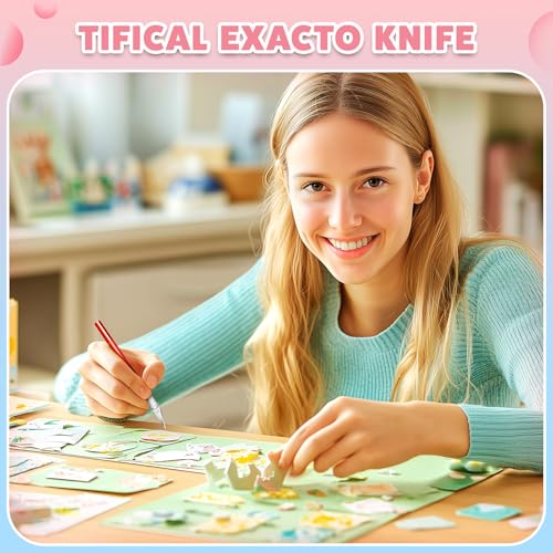 55PCS Exacto Knife Set, Craft Knife, Hobby Knives with 50PCS Blades | 55PCS precision knife kit, SK5 exacto knife blades for art, woodworking, stencil, scoring, scrapbooking, modeling and crafts - style: Multi-1 – 5 Knives / 50 Blades