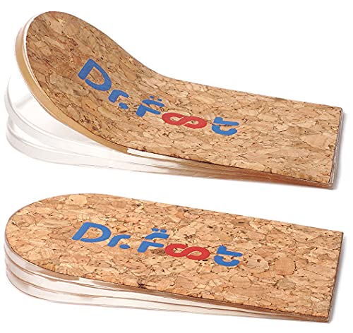 Dr. Foot's Adjustable Orthopedic Heel Lift for Leg Length Discrepancies, Height Increase Insole for Heel Spurs, Heel Pain, Sports Injuries, and Achilles tendonitis (Small- Women's 4.5-9.5|Men's 6-8.5) - color: Cork, size: 3 Layers: Small-Women's 4.5-9.5|M