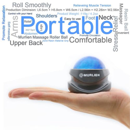 Massage Roller Ball, Tight and Sore Muscles Relief, Manual Massager, Alleviating Shoulder, Arms, Back, Legs, Calves or Muscle Tension | Alleviating Shoulder, Arms, Back, Legs, Calves or Muscle Tension - Blue - color: Blue