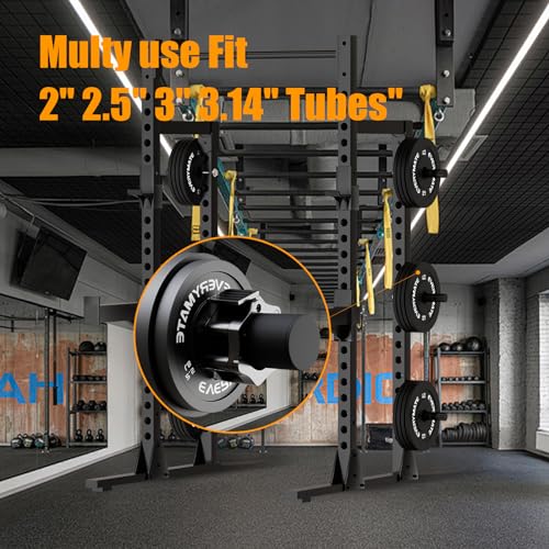 EVERYMATE Weight Plate Holder Power Rack Attachment 2 Inch Olympic Plate Storage Power Squat Rack Holder Weight Plates for 2x2 3x3 2x3 Power Cage Accessories Weight Plate Rack - color: B-1" hole(4pcs)-11.8 Inch