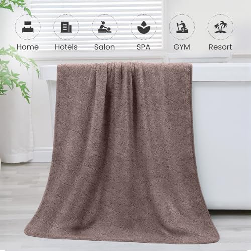 JML Microfiber Bath Towels, 2 Pack, 30 in x 60 in, Chocolate - color: Chocolate, size: 2 Pack (30 in x 60 in)