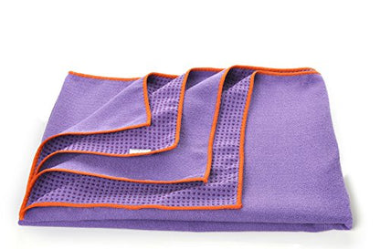 Namaste Skidless Premium Mat-Size Yoga Towel with Non Slip Grip;Exercise,Fitness,Pilates,and Yoga Gear; - color: Violet