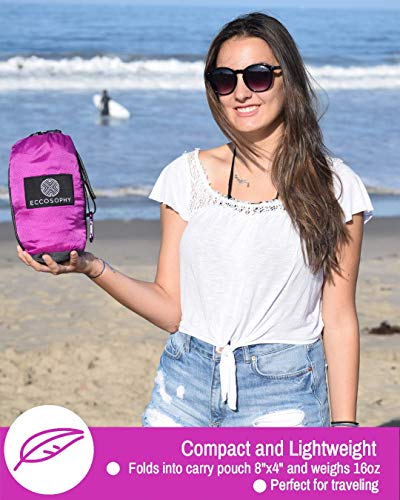 ECCOSOPHY Sandproof Beach Blanket, Oversized Sand Free Mat 9x10 ft - color: Purple