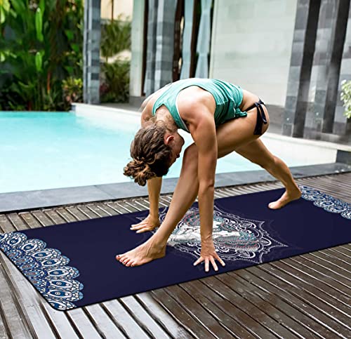 nuveti Yoga Mat Print Extra Thick TPE Non Slip Fitness Exercise Mat with Carrying Bag,72"x24" Extra Thick 6MM Exercise & Workout Mat for Yoga, Pilates Fitness and Floor Exercises - color: Elephant