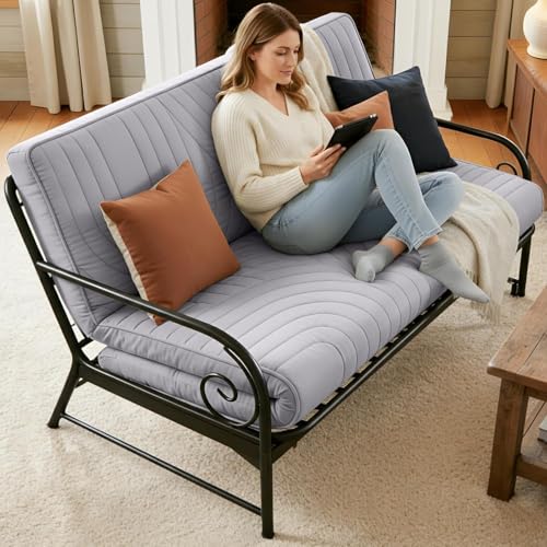 ZonLi Japanese Floor Mattress Futon Mattress King Size 4 Inch Thick - color: Grey-1, size: King (80"L x 76"W x 4"Th)