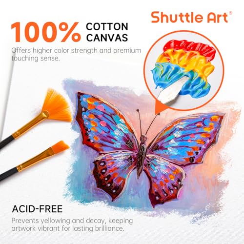 Shuttle Art 36 Pack Canvas for Painting, Multi-Size 5x7/8x10/9x12/11x14 Inch, Primed, 100% Cotton Blank Canvas Boards, Ideal Art Supplies for Kids Adults Acrylic Oil Painting - size: 36 Pack - 9 of Each 5x7, 8x10, 9x12, 11x14 inch