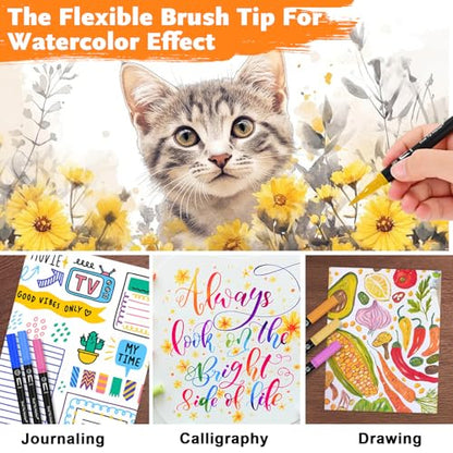 IVSUN 128 Colors Art Markers Set + 18 Super Golden Metallic Markers