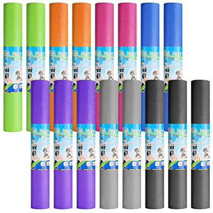 Funtery 3 mm Thin Yoga Mats Bulk, 68 x 24 in - color: Multicolored