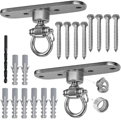 2 of Heavy Duty Stainless Swing Hanger with Smooth Swing Bearings 180°+360°, 1500 lb Capacity for Indoor Outdoor Playground Yoga Hammock Chair Sandbag Porch Swing Bag - size: size3