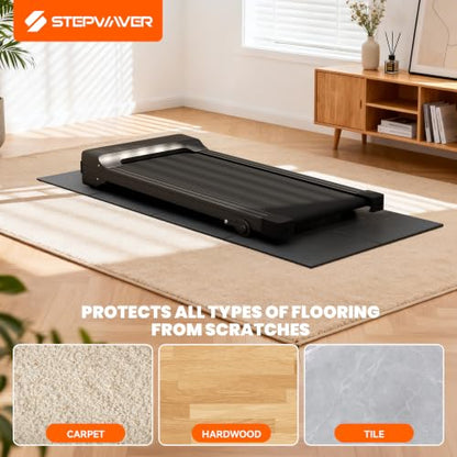 Stepwaver Walking Pad Mat for Carpet, Treadmill Mat for Hardwood Floor | High Density, 1/4 Thickness, Foldable, Floor Protection for Bike, Elliptical, Treadmill, Walking Pad - size: 55.2"L x 23.6"W x 0.3"Th
