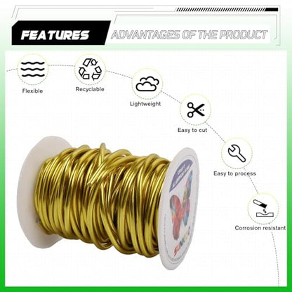 Aluminum Craft Wire,8 Gauge (3mm) Fluorescent Yellow Bendable Wire,32 Feet Continuous Roll for Jewelry Making,Sculpting,Floral & Armature Projects - size: 8 Gauge 32FT, style: Fluorescent Yellow