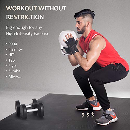 GXMMAT Extra Large Exercise Mat 16'x6'/12'x6'/10'x6'/8'x6'(7mm) - color: Black Real, size: 6*10 FT