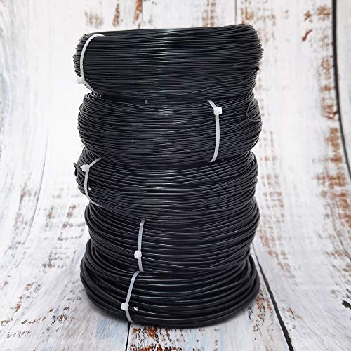 INSPIRELLE 20 Gauge Black Aluminum Craft Wire Bendable Metal Wire | 550 Feet for Jewelry Craft Making - color: Black, size: 20 Guage (0.8mm)