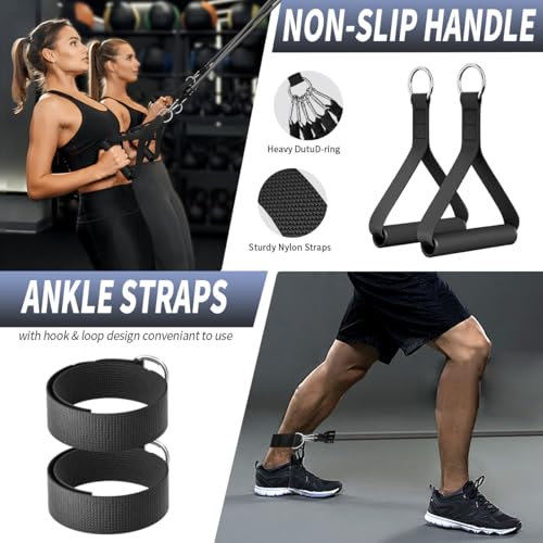 WHATAFIT Resistance Bands with Handles, 5-Level Exercise Bands for Workout - color: Gray 200LB