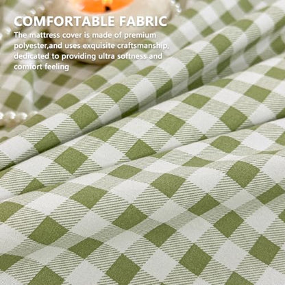 Sage Green Gingham Japanese Floor Mattress Futon Cover, Full - color: Sage Green Gingham, size: Full