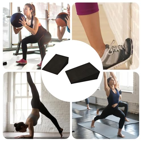 2PCS Foam Exercise Wedge For Feet, Calf Stretch Incline Board, Multi-Purpose Squat Wedge Block For Home Gym Pilates Yoga Fitness, Black - color: 9x6x3cm