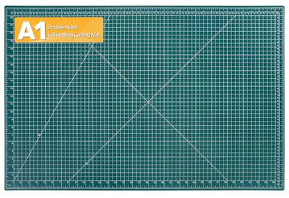 Self Healing Cutting Mat, 35" x 23", Double-Sided Rotary Cutting Mat for Sewing, Quilting, Scrapbooking & Craft, Large Craft Cutting Board for Hobby Use(A1) - size: 35"L x 23"W